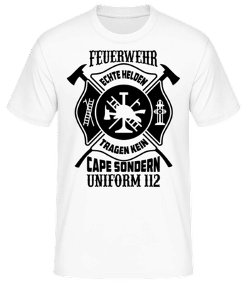 Echte Helden Tragen Uniform - Männer Basic T-Shirt - Weiß - Vorne