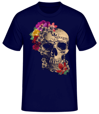 Skull Mexico - Camiseta básica para hombre - Marino - delante