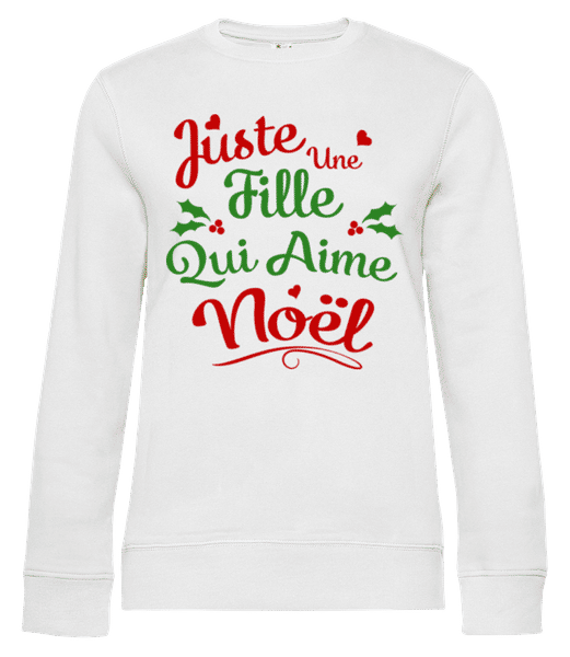 Aperçu: Juste Une Fille Qui Aime Noël - Sweat-shirt standard pour femme - Blanc - Devant