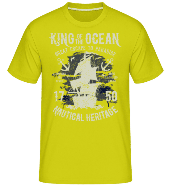 Aperçu: King Of The Ocean -  T-Shirt Shirtinator homme - Citron vert - Devant