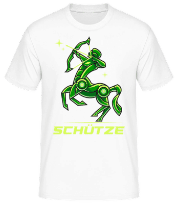 Mecha Roboter Sternzeichen Schütze - Männer Basic T-Shirt - Weiß - Vorne