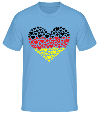 Herz Deutschland - Männer Basic T-Shirt - Hellblau - Vorne