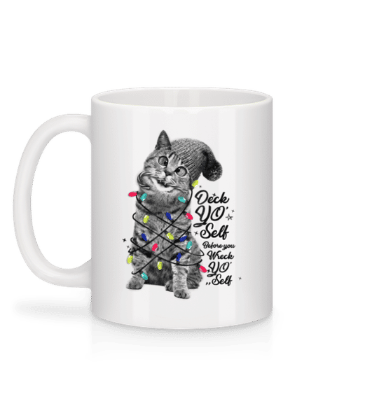 Aperçu: Chat De Noel - Mug en céramique blanc - Blanc - Derrière