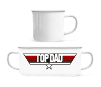 Top Dad - Tasse Émaillée - Blanc - Devant