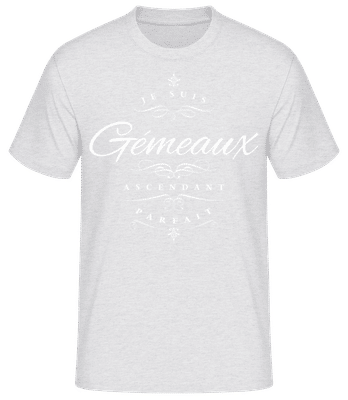 Je Suis Gémeaux Ascendant Parfait - T-shirt standard Homme - Gris chiné - Devant