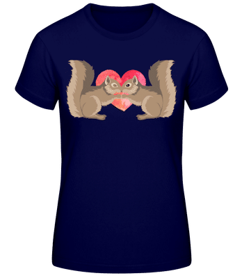 Squirrel Love - Women's Basic T-Shirt - Navy - Front