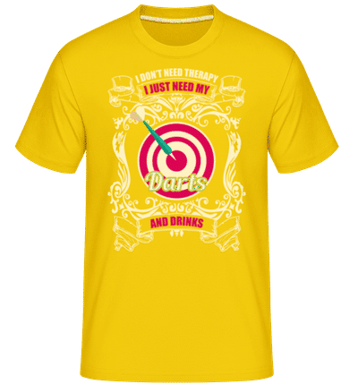 Darts And Drinks -  Shirtinator Men's T-Shirt - Golden yellow - Front