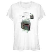Star Wars - Book of Boba Fett - Boba Fett Helmet Schematic Painted - Femme T-shirt - Blanc - Devant