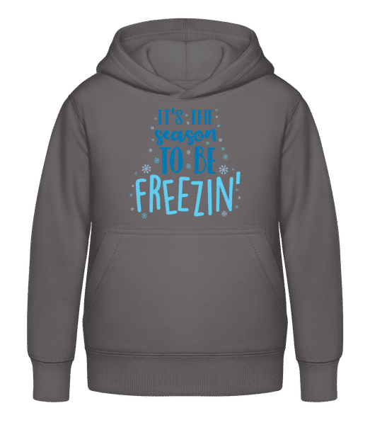 Aperçu: It Is The Season To Be Freezin - Sweat à capuche Enfant - Anthracite - Devant