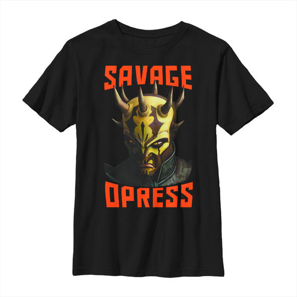 Aperçu: Star Wars - The Clone Wars - Savage Opress Savage Face - Enfant T-shirt - Noir - Devant
