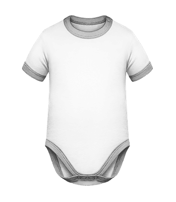 Body-Bio manches courtes Bébé bicolore - Blanc / Gris chiné - Devant