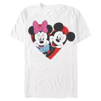 Disney Classics - Mickey Mouse - Minnie Mouse Mickey Minnie Heart - Den svatého Valentýna - Pánské Tričko - Bílá - Napřed