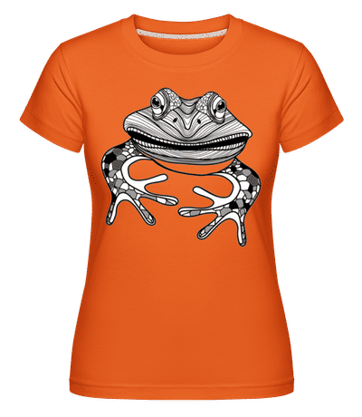 Frog Outline Drawing -  Shirtinator Women's T-Shirt - Orange - Front