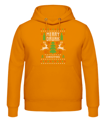Merry Drunk Christmas - Pánska mikina - Oranžová - Predné