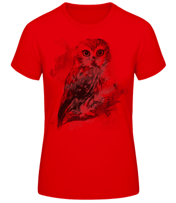 Chouette De Livre D'Images - T-shirt standard Femme - Rouge - Devant