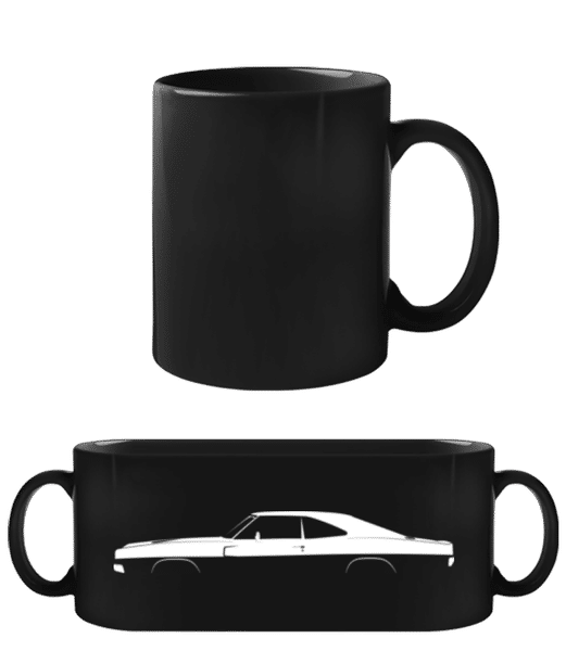 'Dodge Charger RT' Silhouette - Tasse Noire - Noir - Devant