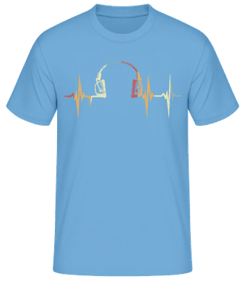 Headphones Heartbeat - Men's Basic T-Shirt - Light blue - Front