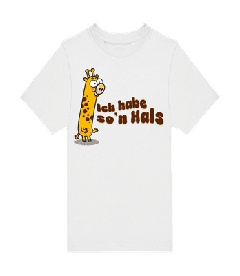 Giraffe Ich habe so`n Hals - Kinder T-Shirt B&C - Weiß - Vorne