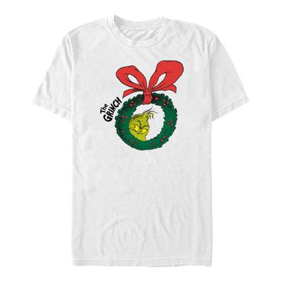 The Grinch - Weihnachtskranz Grafik - Weihnachten - Unisex T-Shirt - Weiß - Vorne