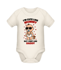 Cute Like Mommy Fart Like Daddy - Baby Bio Strampler - Creme - Vorne