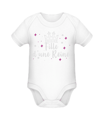 Fille D'une Reine - Body manches courtes bio - Blanc - Devant