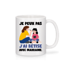J‘ai Bêtise Avec Marraine - Mug en céramique blanc - Blanc - Devant
