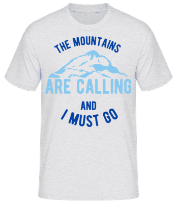 The Mountains Are Calling And I Must Go Blue - T-shirt standard Homme - Gris chiné - Devant