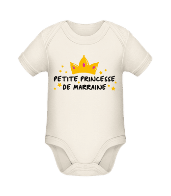 Petite Princesse - Body manches courtes bio - Crème - Devant