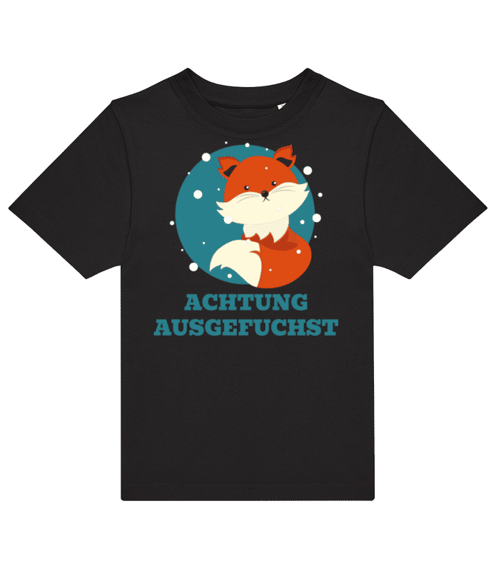 Vorschau: Achtung Ausgefuchst - Kinder T-Shirt B&C - Schwarz - Vorne