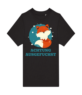 Achtung Ausgefuchst - Kinder T-Shirt B&C - Schwarz - Vorne