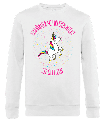 Einhörner Glitzern - Männer Standard Pullover - Weiß - Vorne