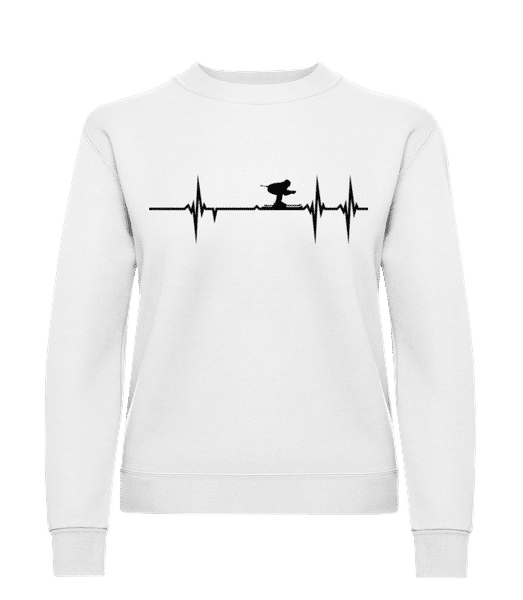 Aperçu: Battement de coeur de ski - Sweatshirt Femme - Blanc - Devant
