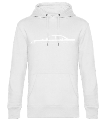 'Audi S6 (C4)' Silhouette - Pánska štandardná mikina s kapucňou - Biela - Predné