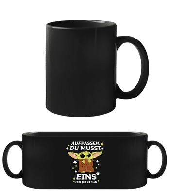 Eins Ich Jetzt Bin - Schwarze Tasse - Schwarz - Vorne