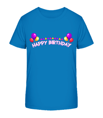 Happy Birthday Ballons - Kinder Bio T-Shirt Stanley Stella 2.0 - Royalblau - Vorne