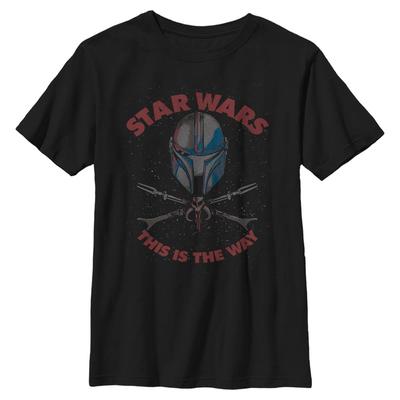 Star Wars - The Mandalorian - Mandalorian Crossbones - Kinder T-Shirt - Schwarz - Vorne