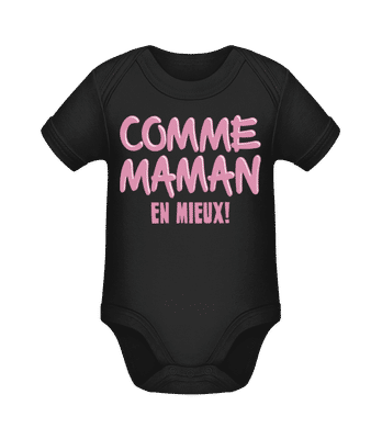 Comme Maman, En Mieux! - Body manches courtes bio - Noir - Devant
