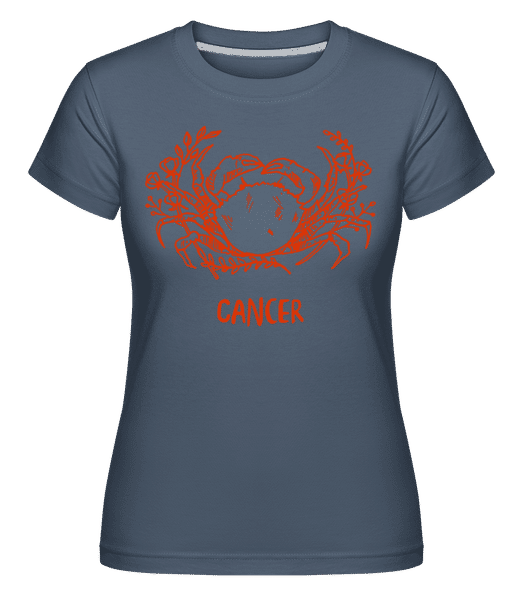 Preview: Scribble Style Zodiac Sign Cancer - Shirtinator Women's T-Shirt - Denim - Front