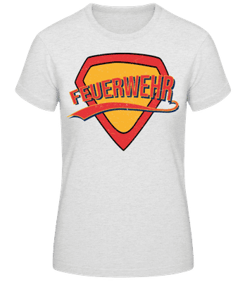Superhelden Feuerwehr - Frauen T-Shirt B&C - Grau meliert - Vorne