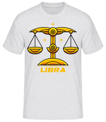 Mecha Robotic Zodiac Sign Libra - Pánské basic tričko - Melírově šedá - Napřed