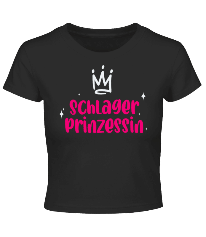 Vorschau: Schlager Prinzessin - Crop T-Shirt - Schwarz - Vorne