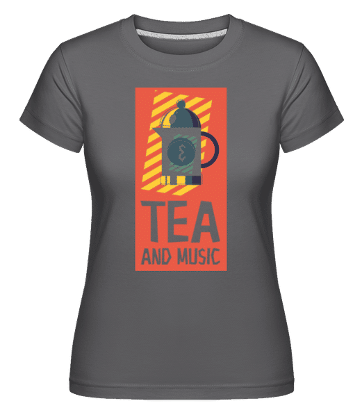 Preview: Tea And Music -  Shirtinator Women's T-Shirt - Anthracite - Front