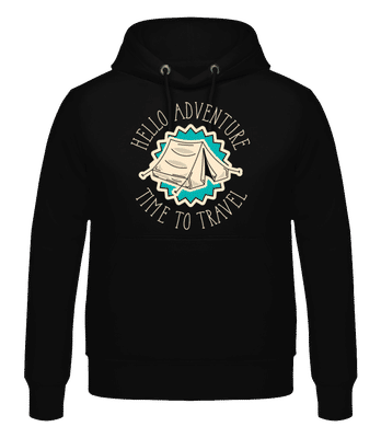Hello Adventure - Pánska mikina - Čierna - Predné