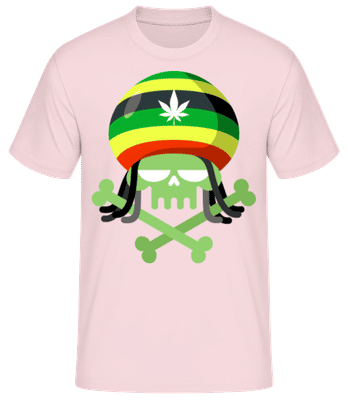 Marijuana Skull - Men's Basic T-Shirt - Pink - Front