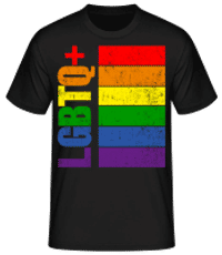 Drapeau LGBTQ + - T-shirt standard Homme - Noir - Devant