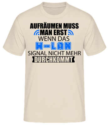 Wenn Das Wlan Versagt - Männer Basic T-Shirt - Creme - Vorne
