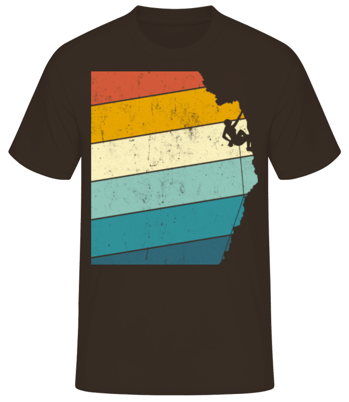 Preview: Retro Climber Woman - Men's Basic T-Shirt - Brown - Front
