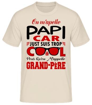 Papi Cool - T-shirt standard Homme - Crème - Devant