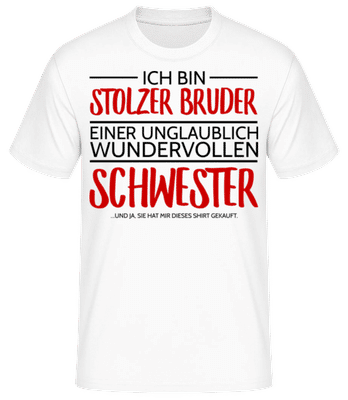 Stolzer Bruder Einer Schwester - Männer Basic T-Shirt - Weiß - Vorne