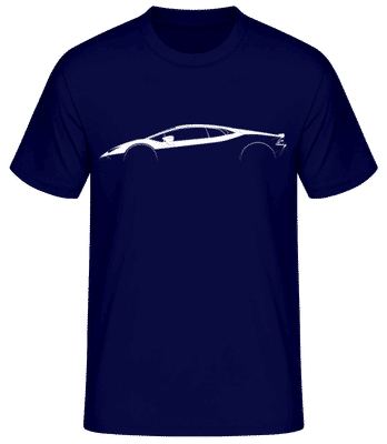 'Lamborghini Huracan Evo' Silhouette - Men's Basic T-Shirt - Navy - Front
